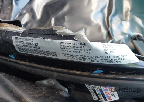 2022 Dodge Challenger Gt из США, поврежденный, VIN 2C3CDZJG5NH257924